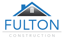 Fulton Construction logo with a roof over the name